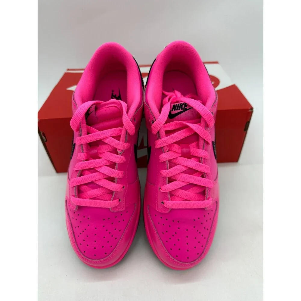 Nike Dunk Low Women's Size 8 Pink black Leather Athletic Shoes IV2040 600